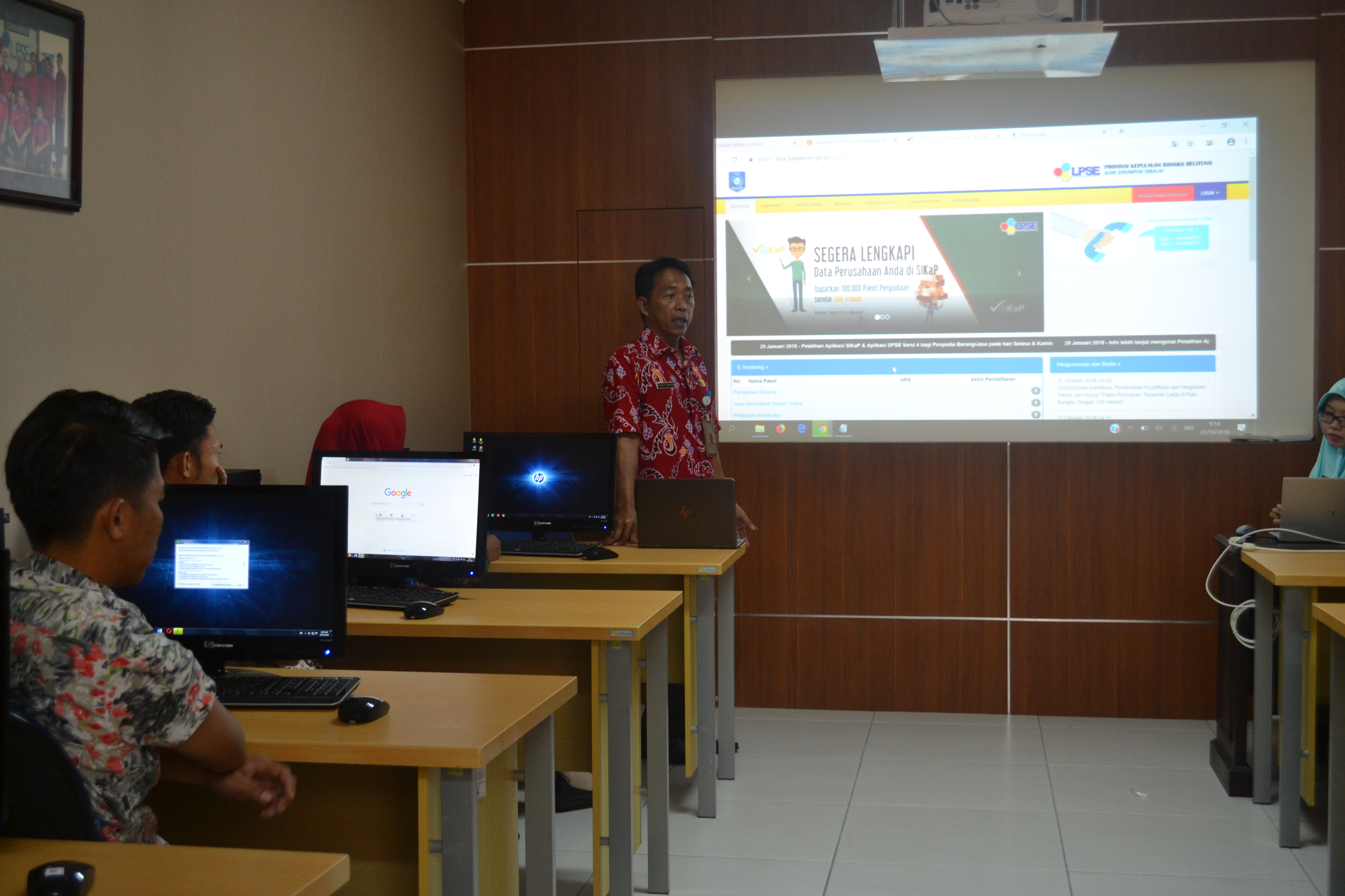 LPSE Provinsi Berikan Training SPSE Versi 4.3 kepada Pokja Pemilihan Kabupaten Bangka Tengah